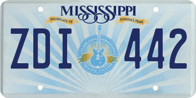 MS license plate ZDI442
