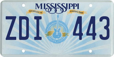 MS license plate ZDI443