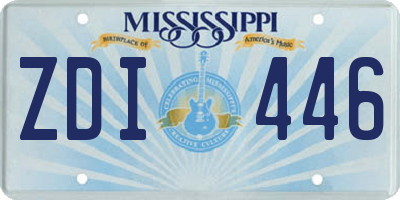 MS license plate ZDI446