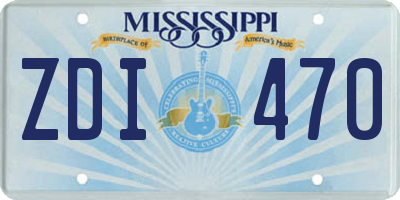 MS license plate ZDI470