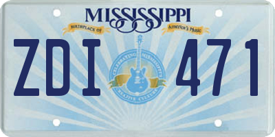 MS license plate ZDI471