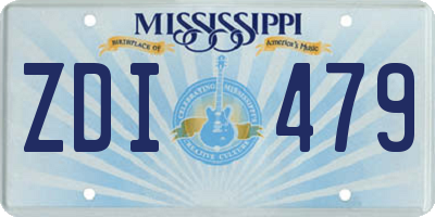 MS license plate ZDI479