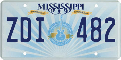 MS license plate ZDI482