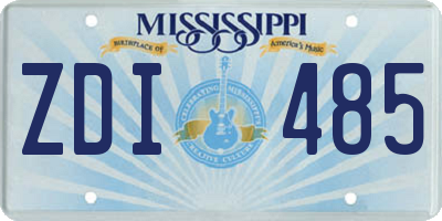 MS license plate ZDI485