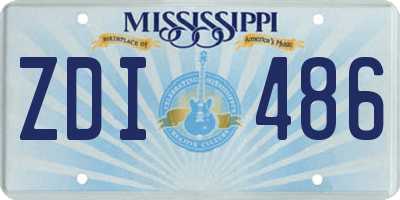 MS license plate ZDI486