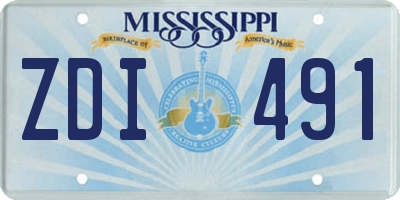 MS license plate ZDI491