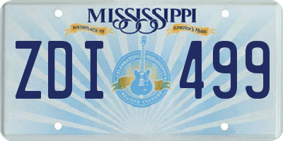 MS license plate ZDI499