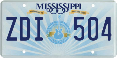 MS license plate ZDI504