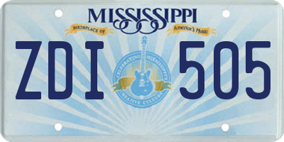 MS license plate ZDI505