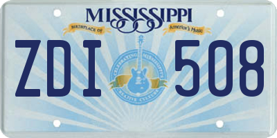 MS license plate ZDI508