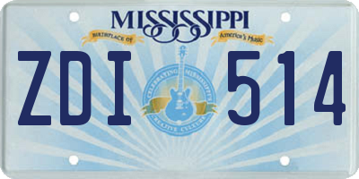 MS license plate ZDI514
