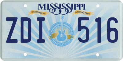 MS license plate ZDI516