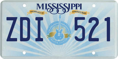 MS license plate ZDI521
