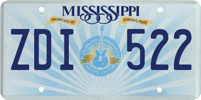 MS license plate ZDI522