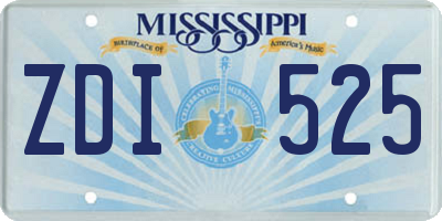 MS license plate ZDI525