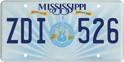 MS license plate ZDI526