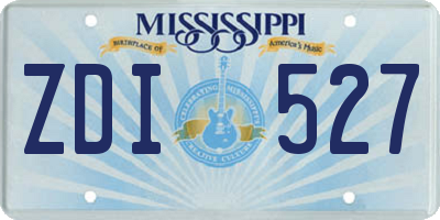 MS license plate ZDI527