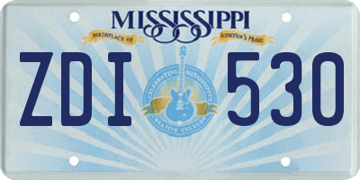 MS license plate ZDI530