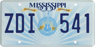 MS license plate ZDI541
