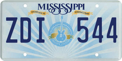 MS license plate ZDI544