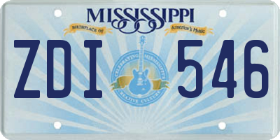 MS license plate ZDI546