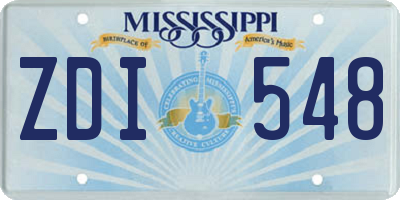 MS license plate ZDI548