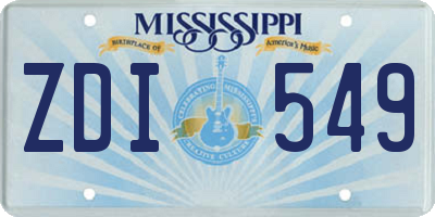 MS license plate ZDI549