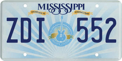 MS license plate ZDI552