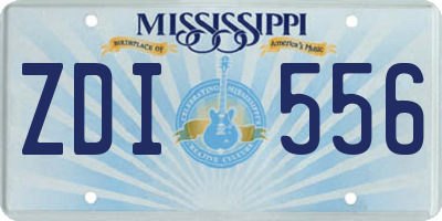MS license plate ZDI556