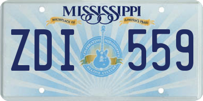 MS license plate ZDI559