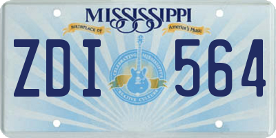 MS license plate ZDI564