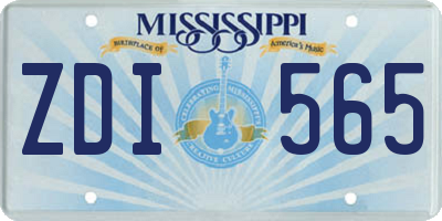 MS license plate ZDI565
