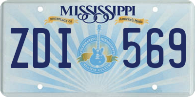 MS license plate ZDI569