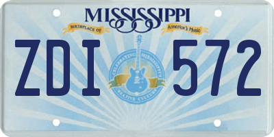 MS license plate ZDI572