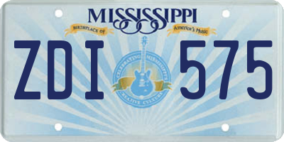 MS license plate ZDI575