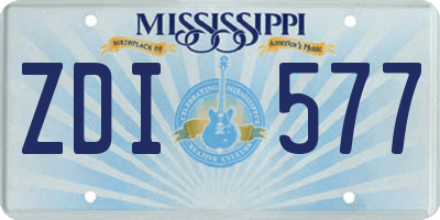 MS license plate ZDI577
