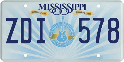MS license plate ZDI578