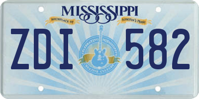 MS license plate ZDI582