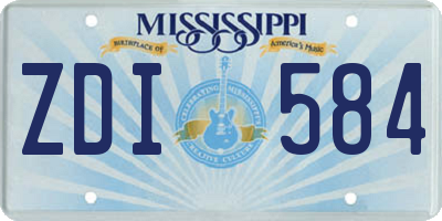 MS license plate ZDI584
