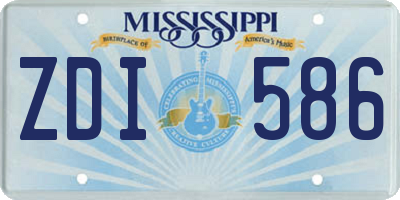 MS license plate ZDI586