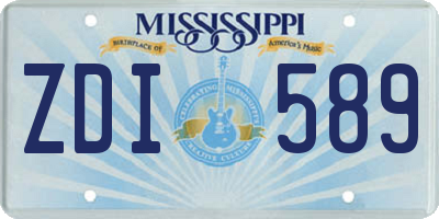 MS license plate ZDI589