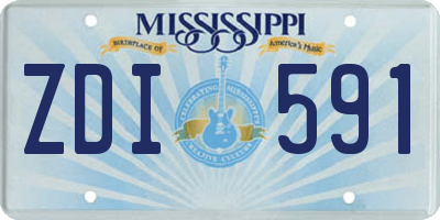 MS license plate ZDI591