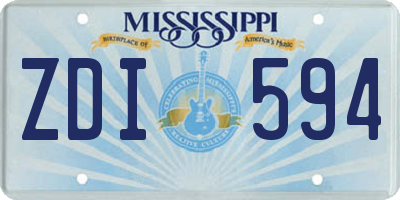 MS license plate ZDI594