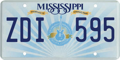 MS license plate ZDI595