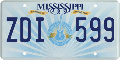 MS license plate ZDI599