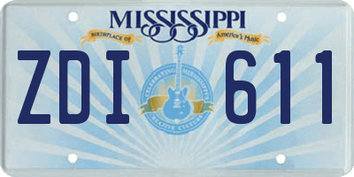 MS license plate ZDI611