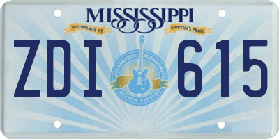 MS license plate ZDI615