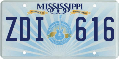MS license plate ZDI616