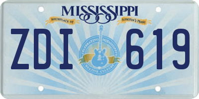 MS license plate ZDI619