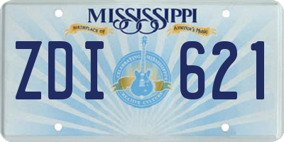 MS license plate ZDI621